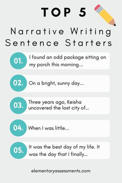 sentence starters for narrative writing