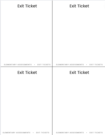 exit ticket templates