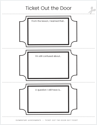 ticket out the door printable