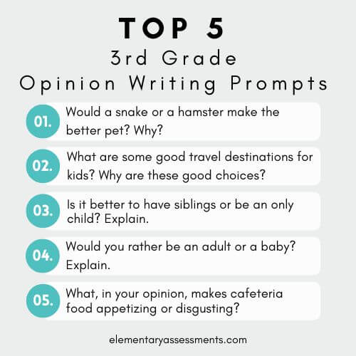 opinion writing prompts for 3rd grade