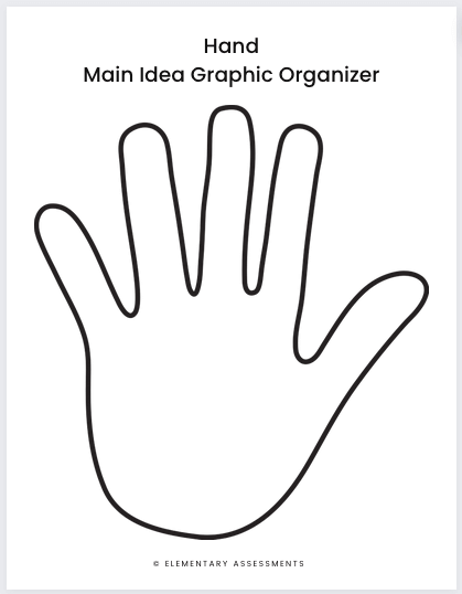 hand main idea graphic organizer
