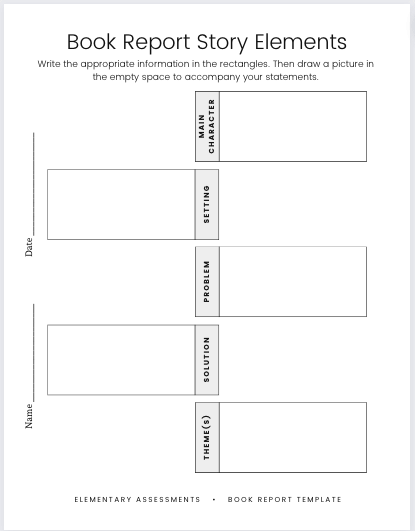 book report template 7th grade pdf