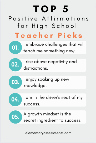 positive affirmations for high school students