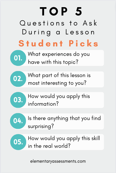 questions to ask learners during a lesson