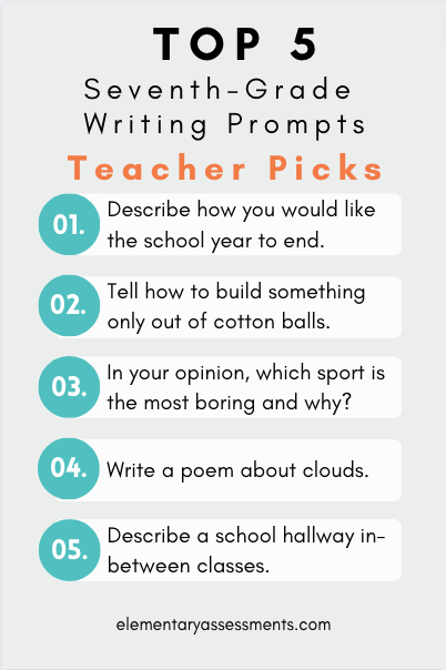 fun writing prompts for 7th grade