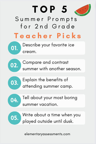 summer writing prompts for 2nd grade
